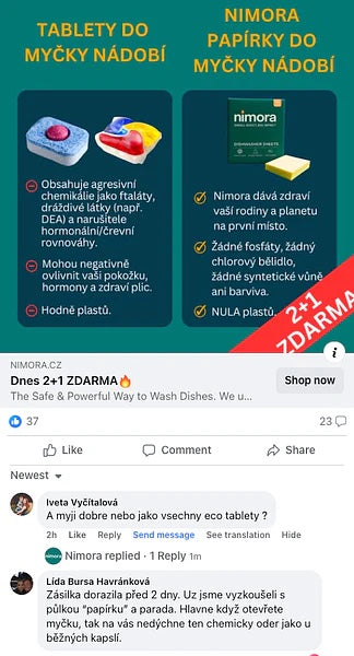 Facebook reaction — Iveta and Lída