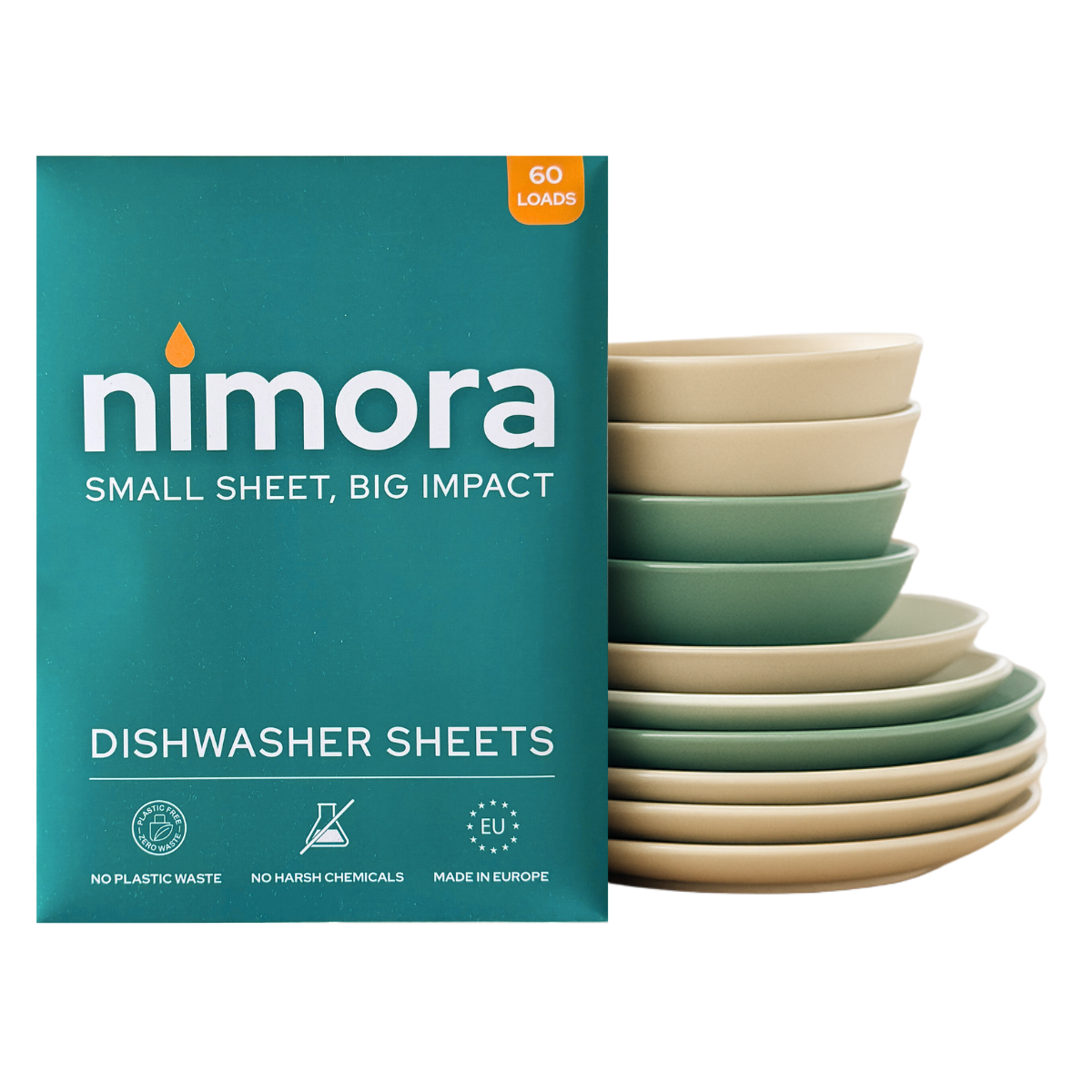Dishwasher Sheets — Nimora | 60 washes, paper packaging
