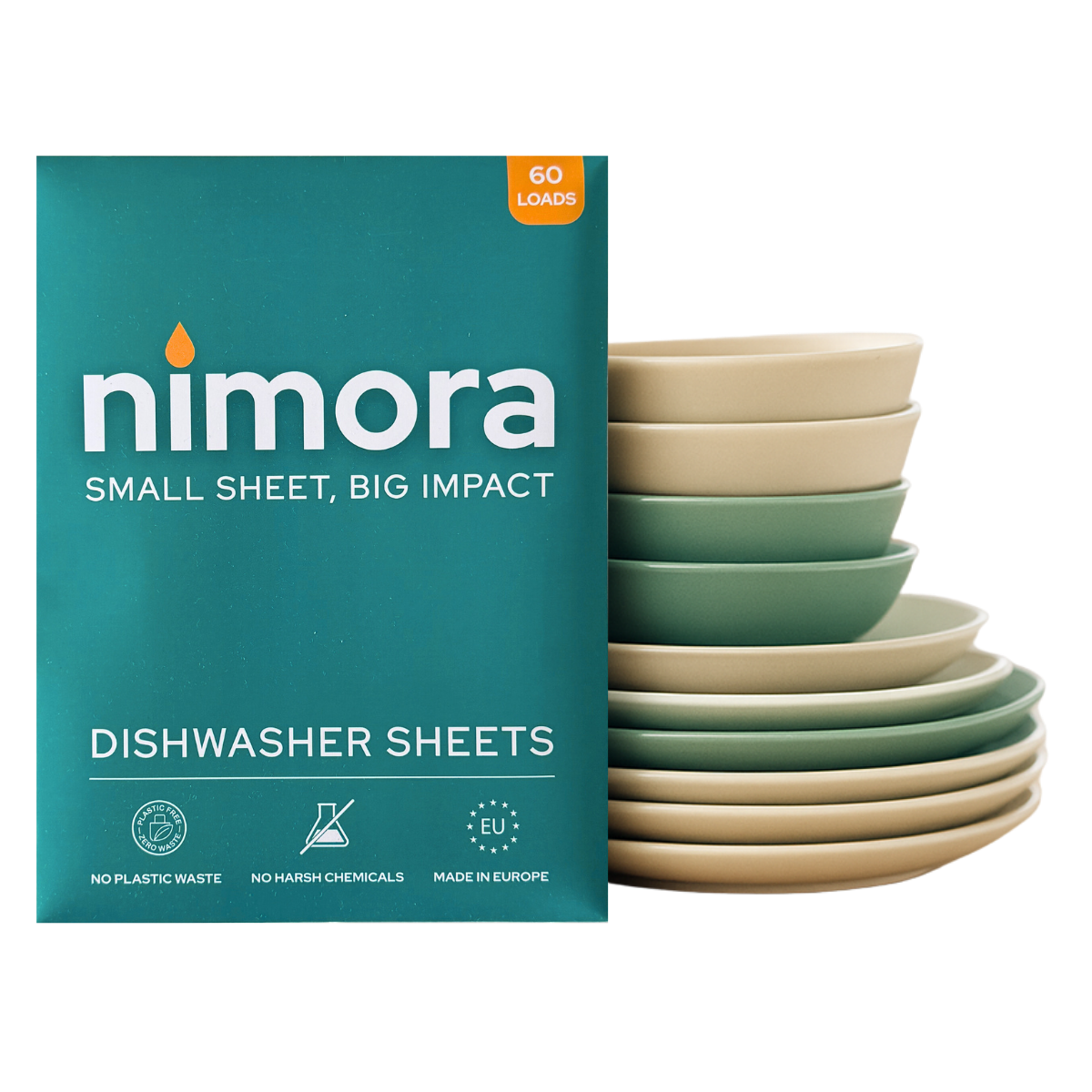 Dishwasher Sheets — Nimora | 60 washes, paper packaging
