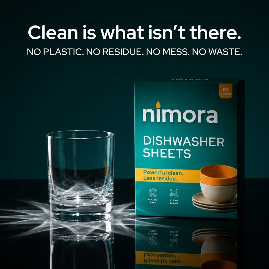 Dishwasher Sheets — Nimora | 60 washes, paper packaging