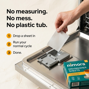 Dishwasher Sheets — Nimora | 60 washes, paper packaging