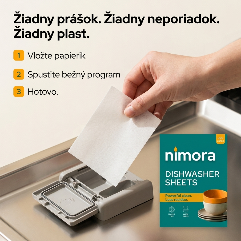 Dishwasher Sheets — Nimora | 60 washes, paper packaging