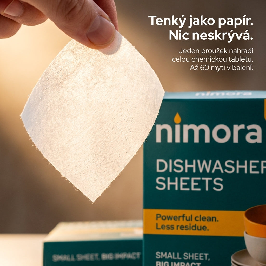 Dishwasher Sheets — Nimora | 60 washes, paper packaging
