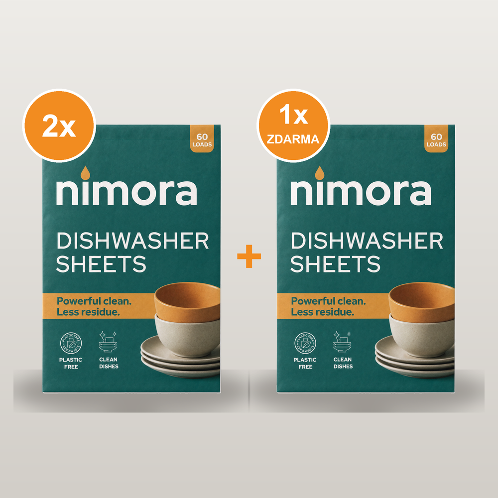 Dishwasher Sheets 2+1 Free — Nimora | 180 washes, paper packaging