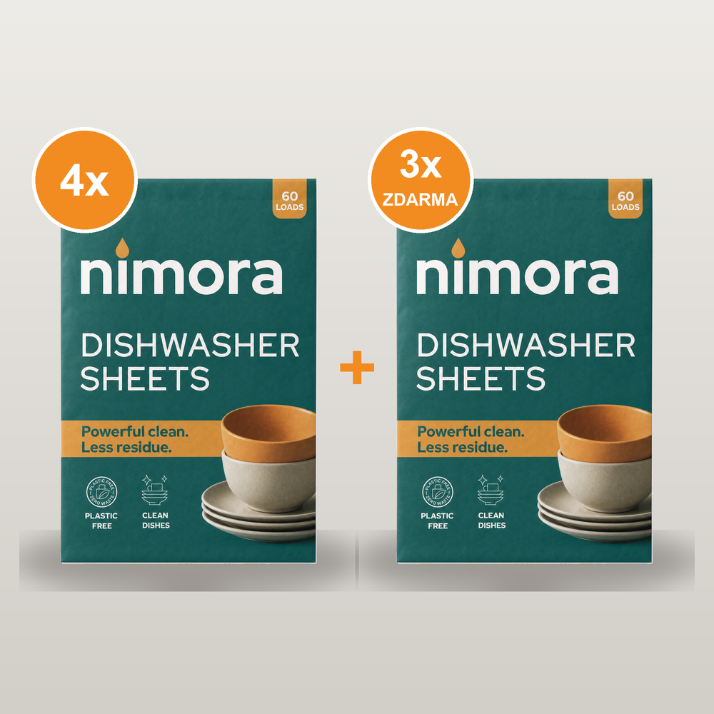 Dishwasher Sheets 4+3 Free — Nimora | 420 washes, paper packaging